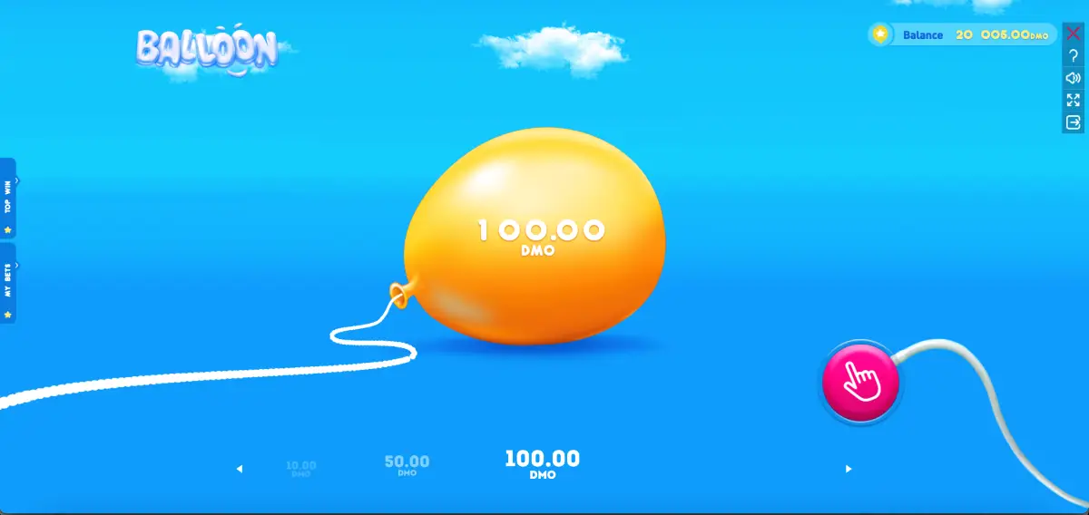 Pantalla principal del juego Balloon de SmartSoft Gaming