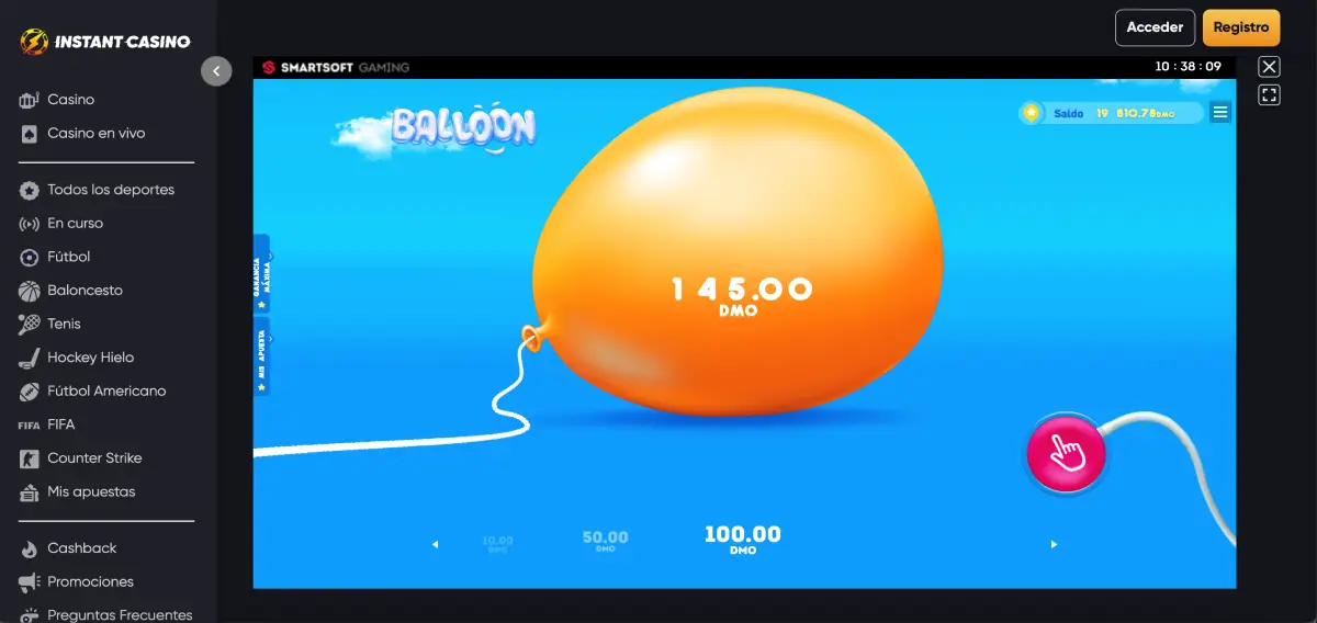 Balloon con dinero real en 1Win